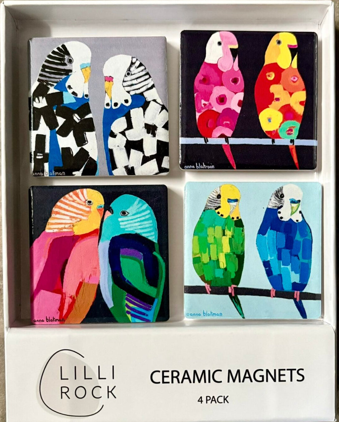 Anna's Budgies Magnet Gift Pack (set of 4) - Anna Blatman