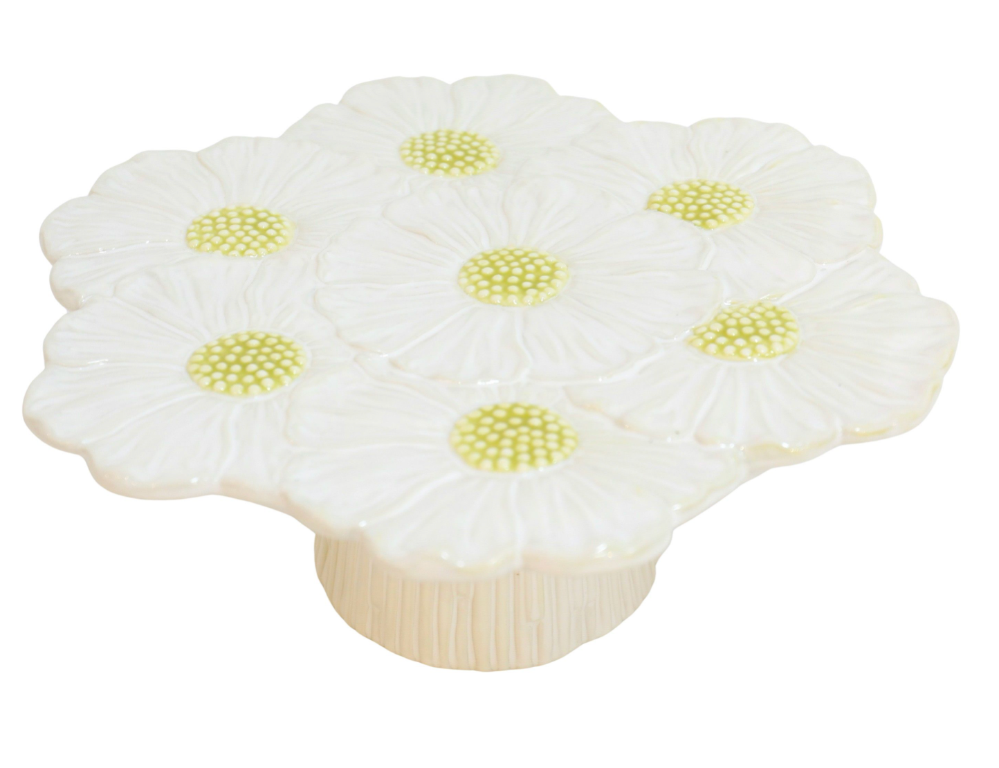 Flower Cake Stand White 26x10cm