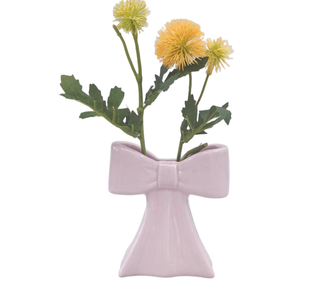 Bow Vase Pink 11cm