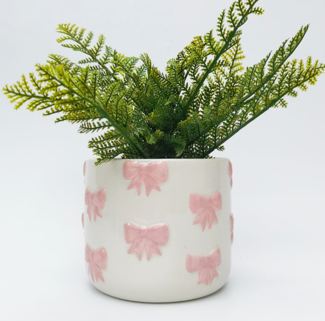 Bow Planter Pink 14cm