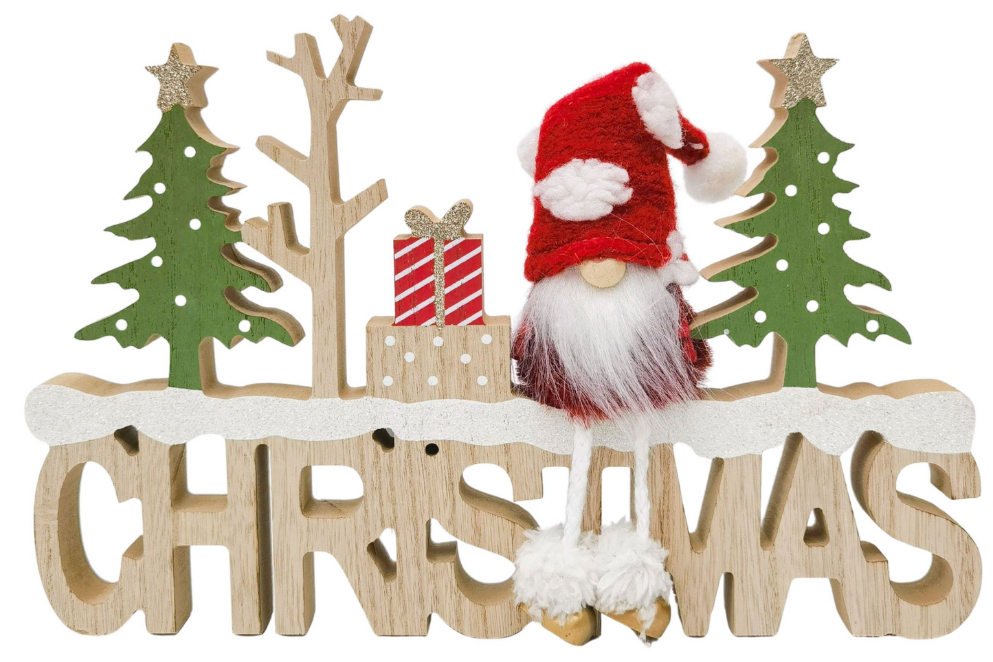 Spotty Tomte Christmas Sign Red 30cm