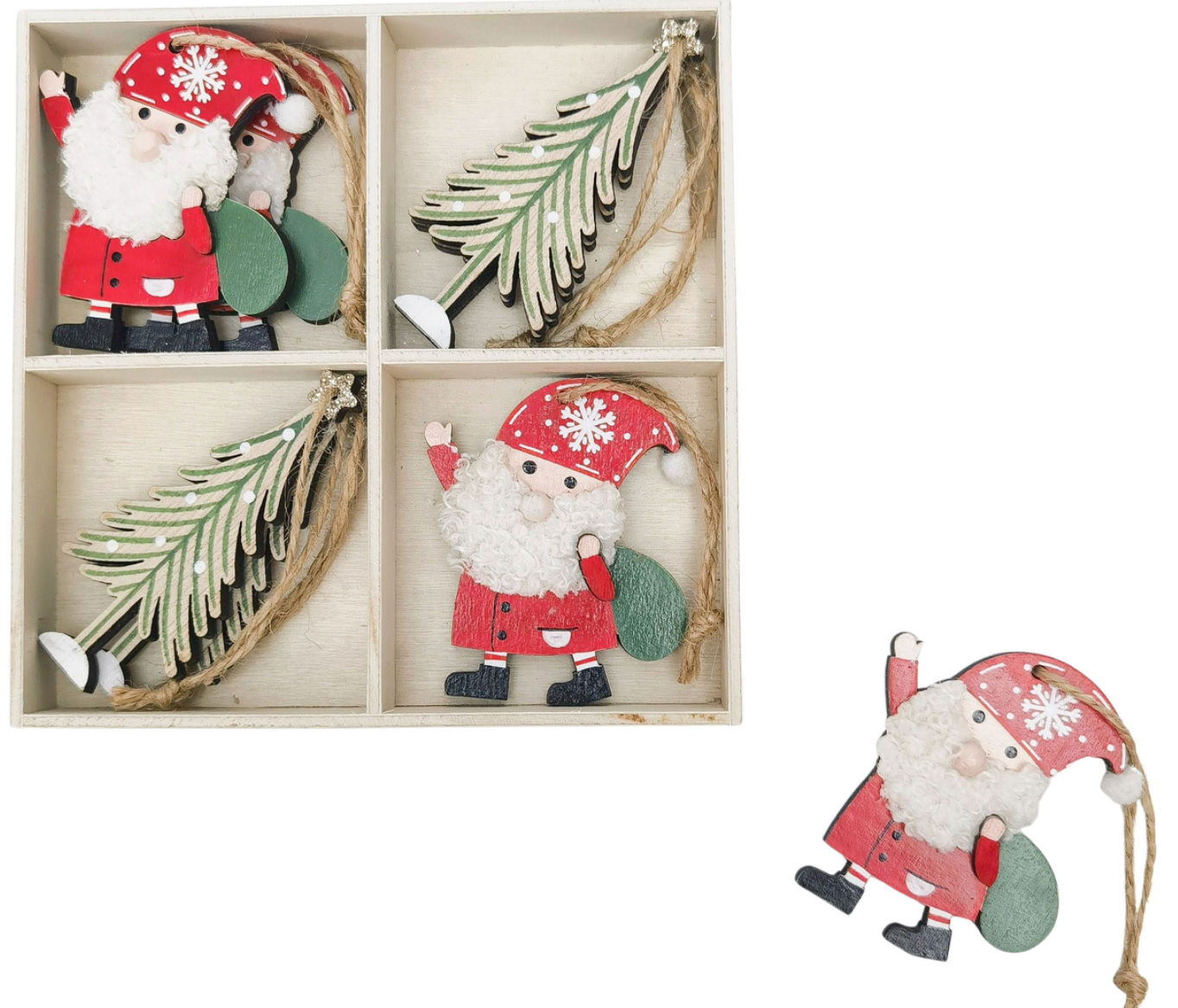 Santa & Tree Giftbox Red & Green
