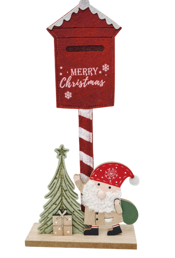 Santa with Sack Standing decoration Red & White 35cm