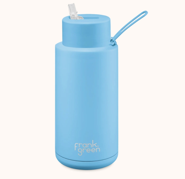 Frank Green - 1 litre ceramic drink bottle with straw lid