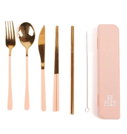 Take Me Away Cutlery Kit - Gold/Blush