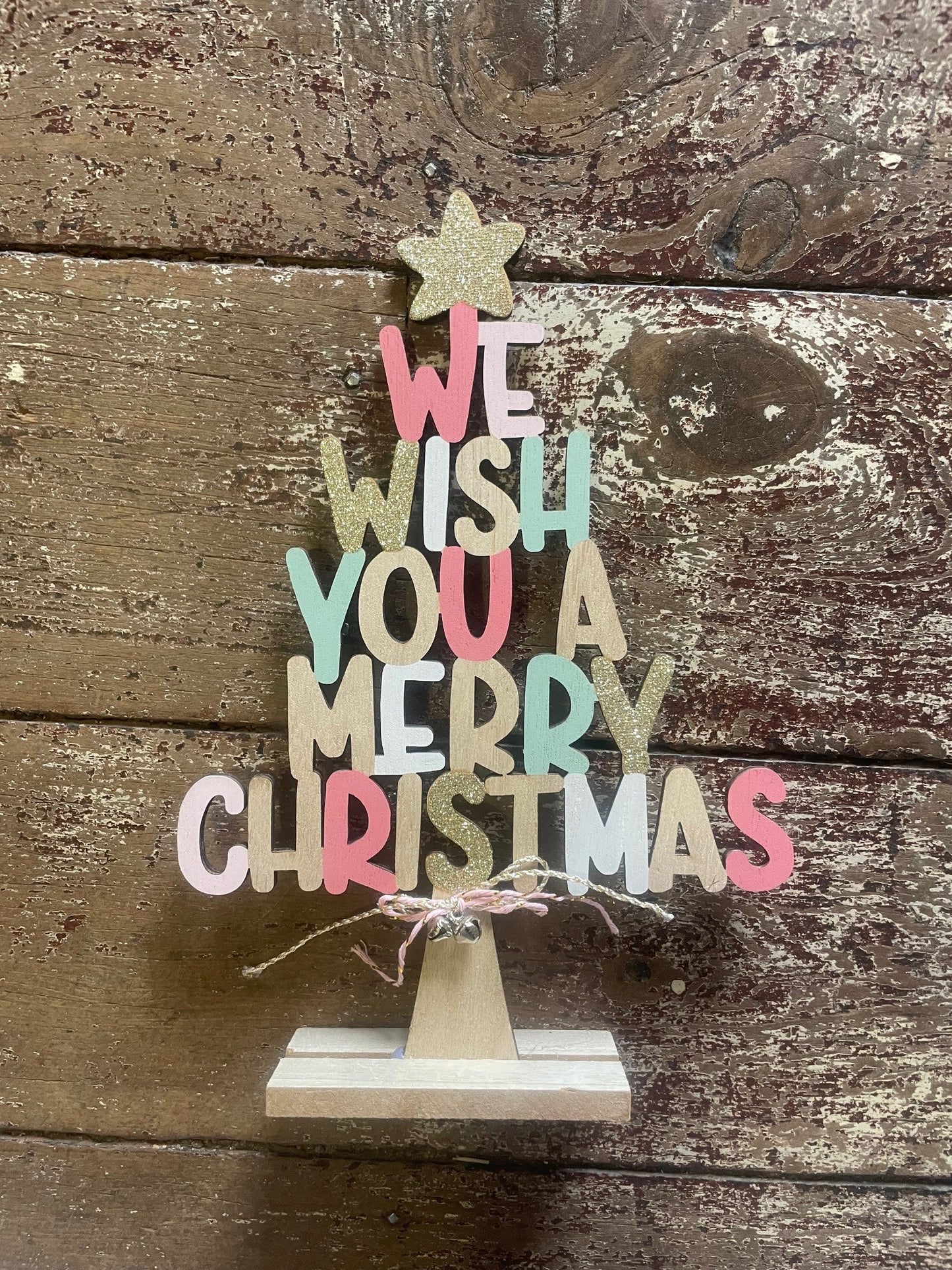 We Wish You a Merry Christmas Standing sign