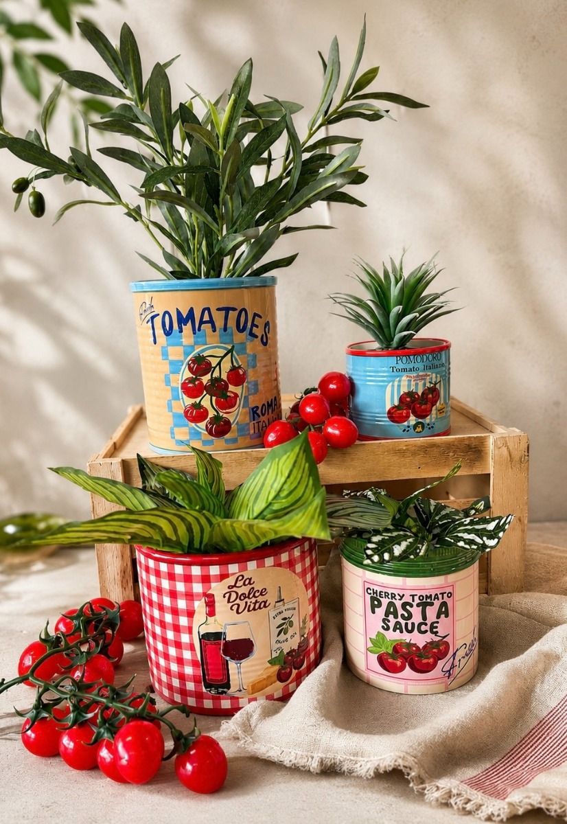 Pasta Sauce Planter Red & Pink 14cm