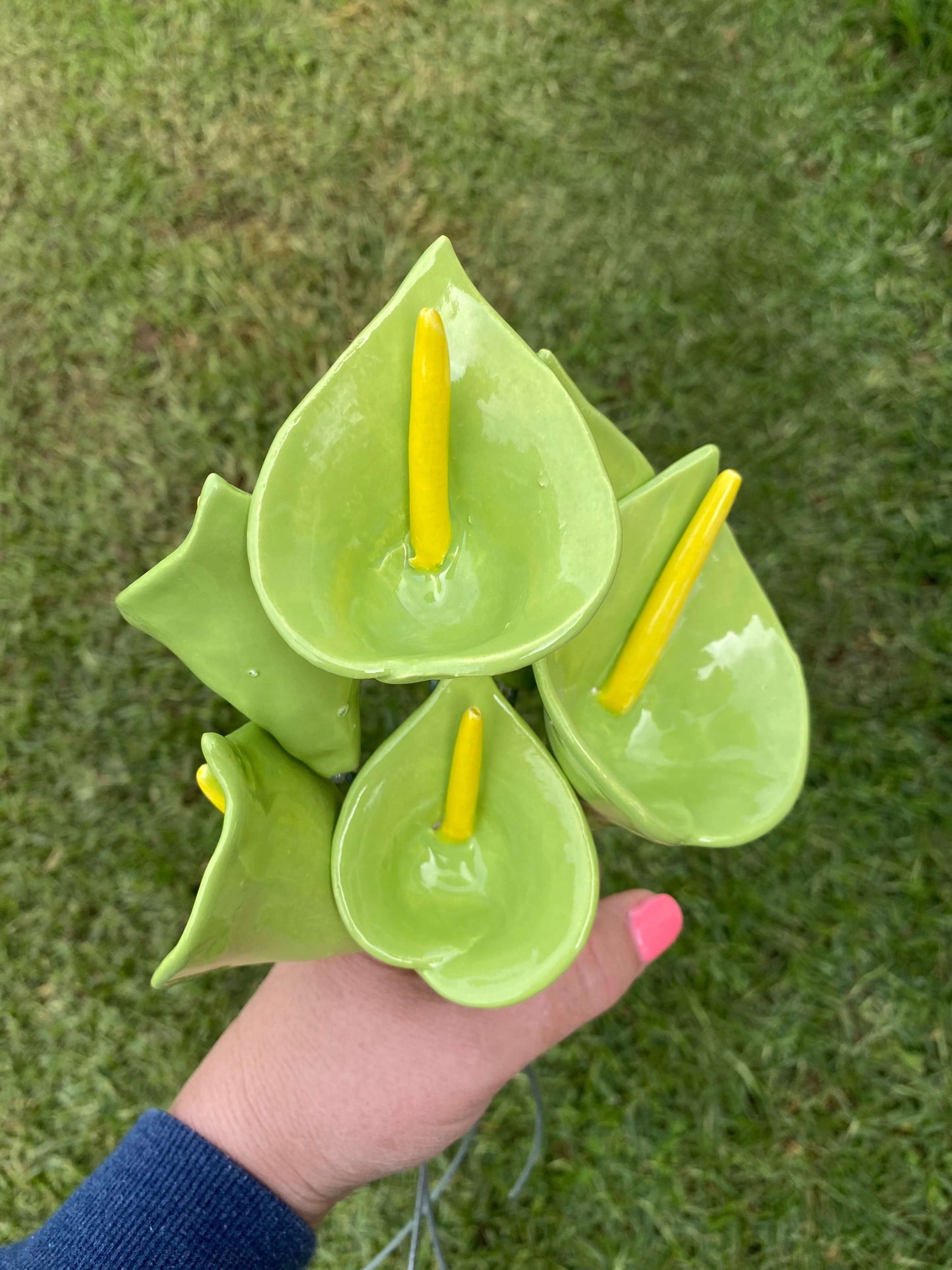 Ceramic Flowers - Lillies sml (Green)