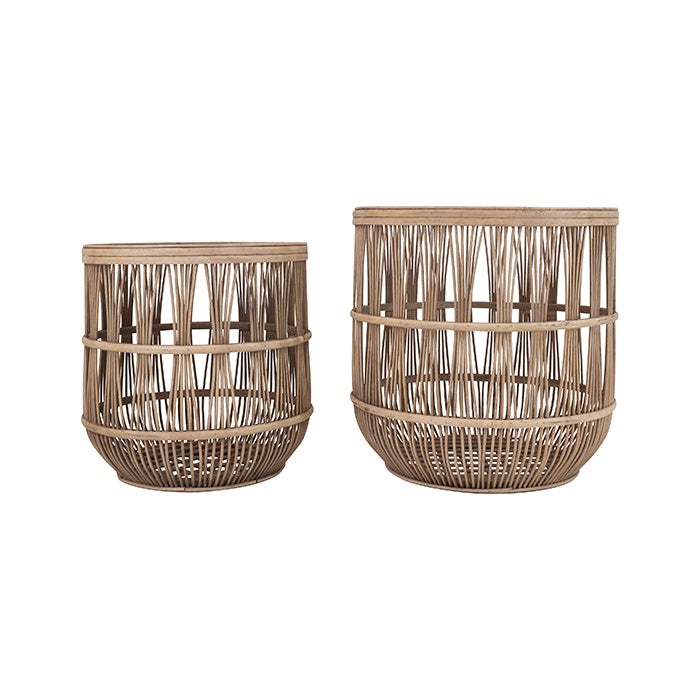 Bamble Bamboo Rattan Round Pot - 2 sizes