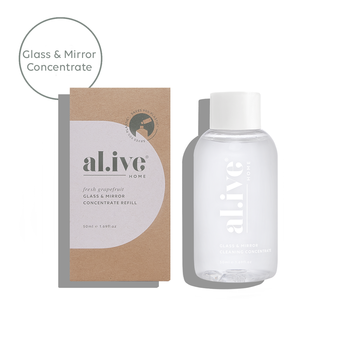 Al.ive Home Cleaning - Glass & Mirror (fresh grapefuit) Refill 50ml Concentrate