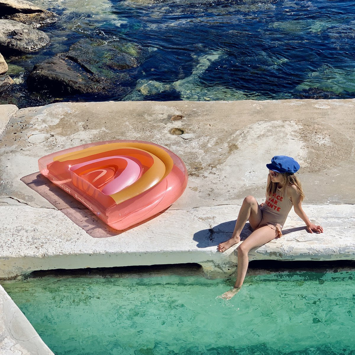 Float Away Lie On - Rainbow Peach Pink