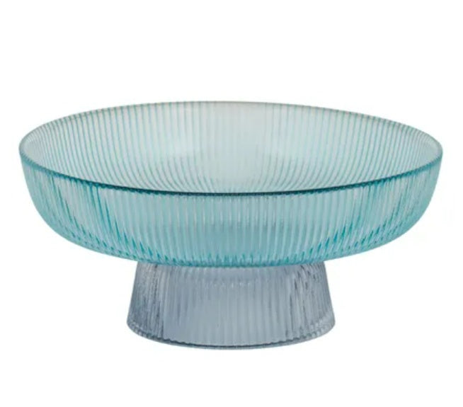 Frankie Glass Cake Stand 20x9cm Blue/Teal