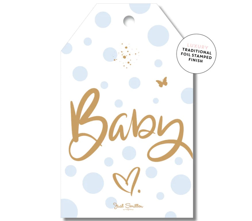 Gift Tag - Spotty Baby Blue