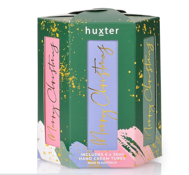 Mini Triangle Bon Bon Gift Box - Green Xmas Baubles - H/Cream 35ml x 6