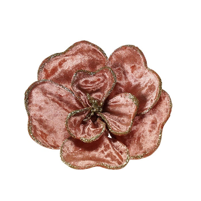 Velvet Clip on Magnolia (Dark Pink)