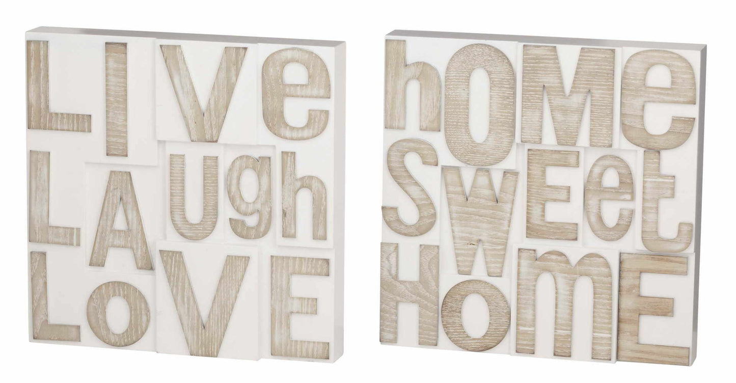Home & Love Wall Plaque 2 Asst Designs