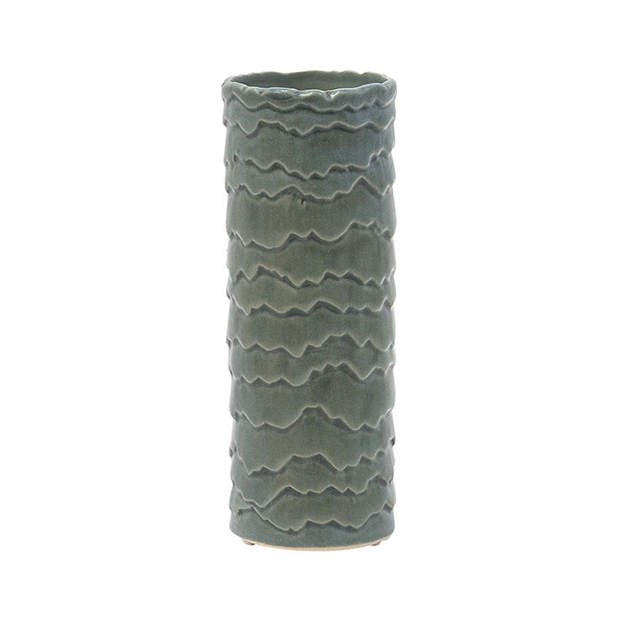 Kove Sage Ceramic Cylinder Vase Narrow