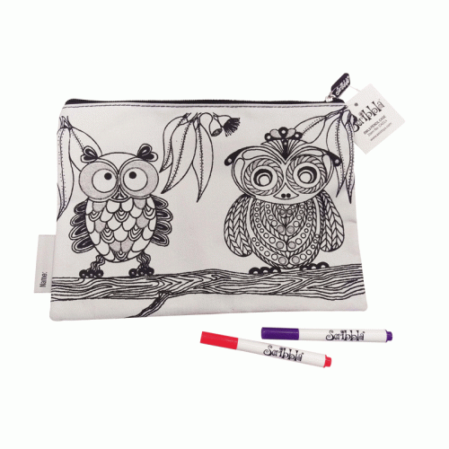 Scribbla Colouring-in Pencil Case and Fabric Pen Set