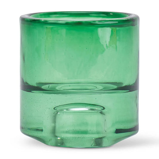 Glass Candle Holder - Green