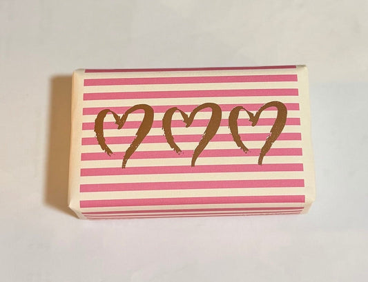 Soap - Hot Pink Stripe, Rose Gold Hearts