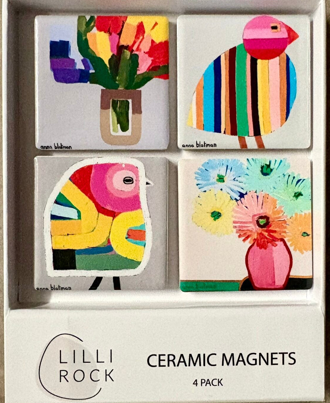 Anna's Flower Party Magnet Gift Pack (set of 4) - Anna Blatman