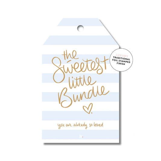 Gift Tag - The Sweetest Little Bundle (Blue)
