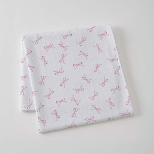 Pink Bow Muslin Wrap