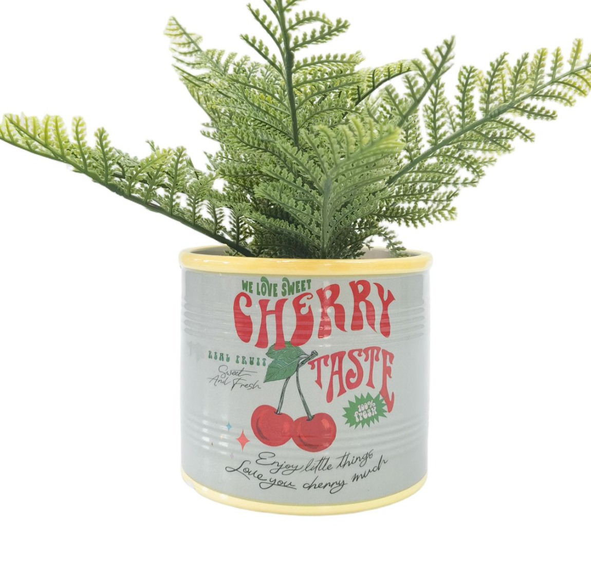 Cherry Taste Can Planter Sage 12cm