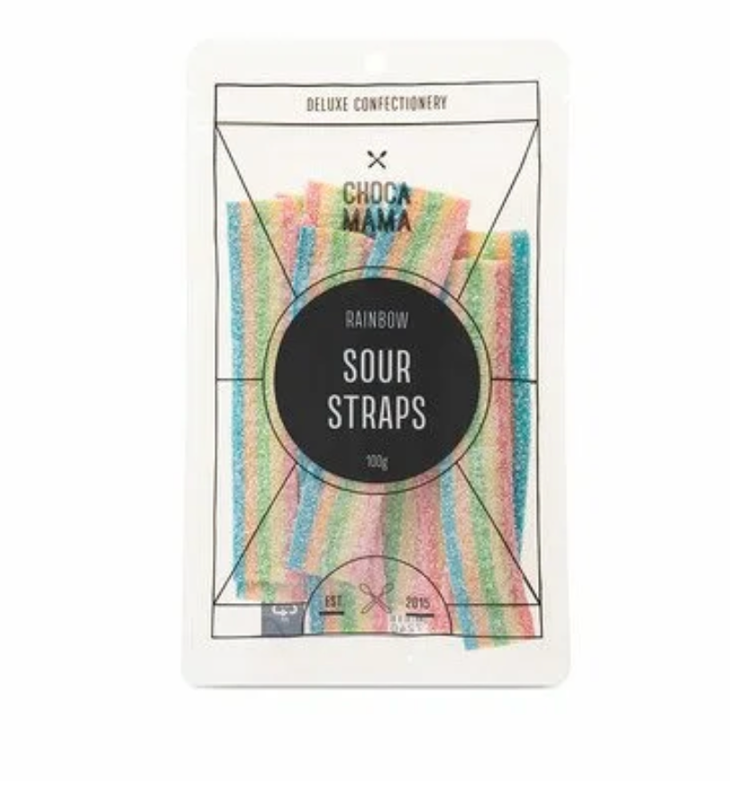 Rainbow Sour Straps Large Bag 100g