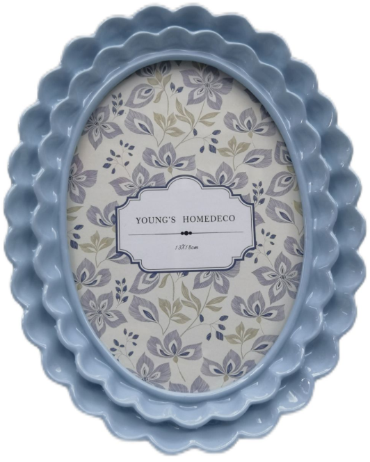 Lotti Petal Oval Frame Blue 5x7
