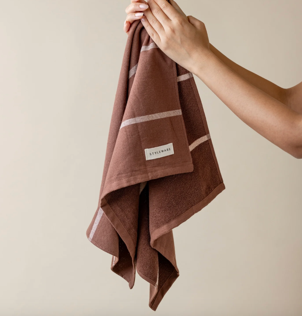 Between The Lines II Tea Towel - Mocha
