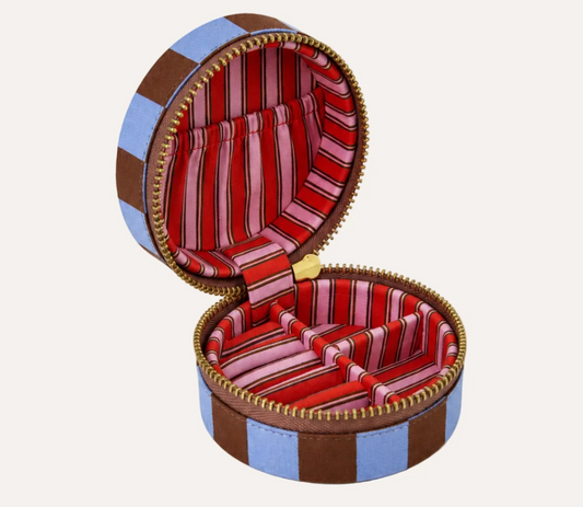 Azure Check Mini Jewellery Box