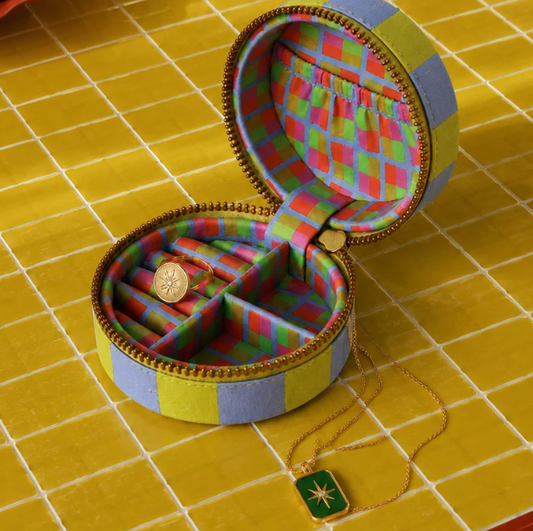 Lime Stripe Jewellery Box