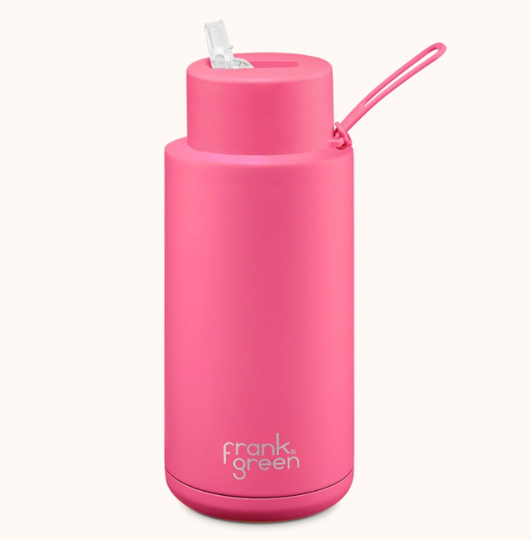 Frank Green - 1 litre ceramic drink bottle with straw lid