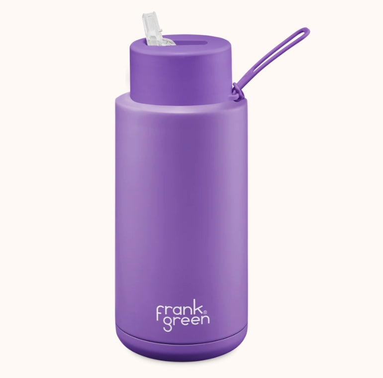 Frank Green - 1 litre ceramic drink bottle with straw lid