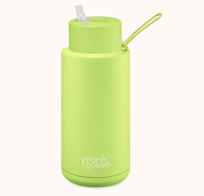 Frank Green - 1 litre ceramic drink bottle with straw lid