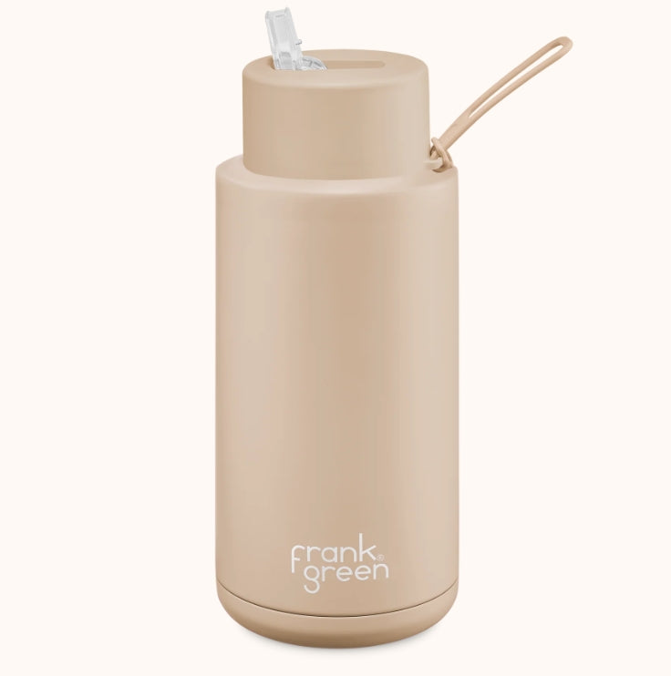 Frank Green - 1 litre ceramic drink bottle with straw lid