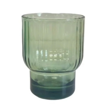 Green Ribbed Acrylic Tumbler