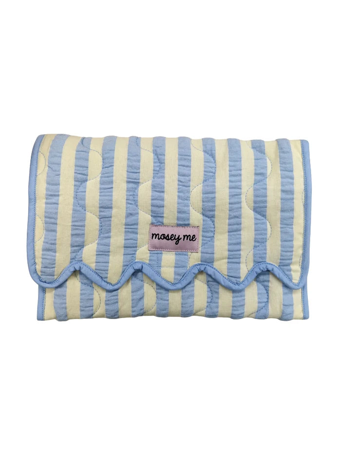 Butter Blue Seersucker Change Mat