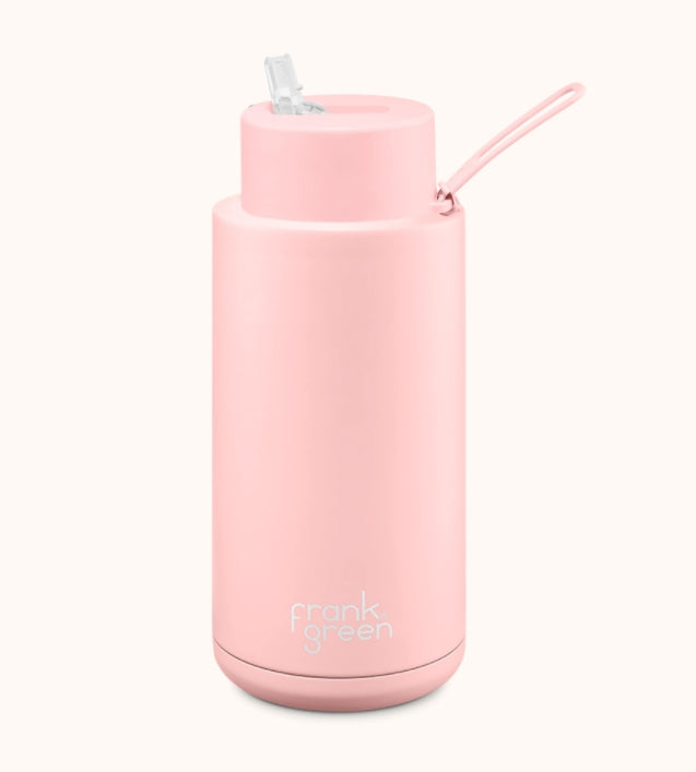 Frank Green - 1 litre ceramic drink bottle with straw lid