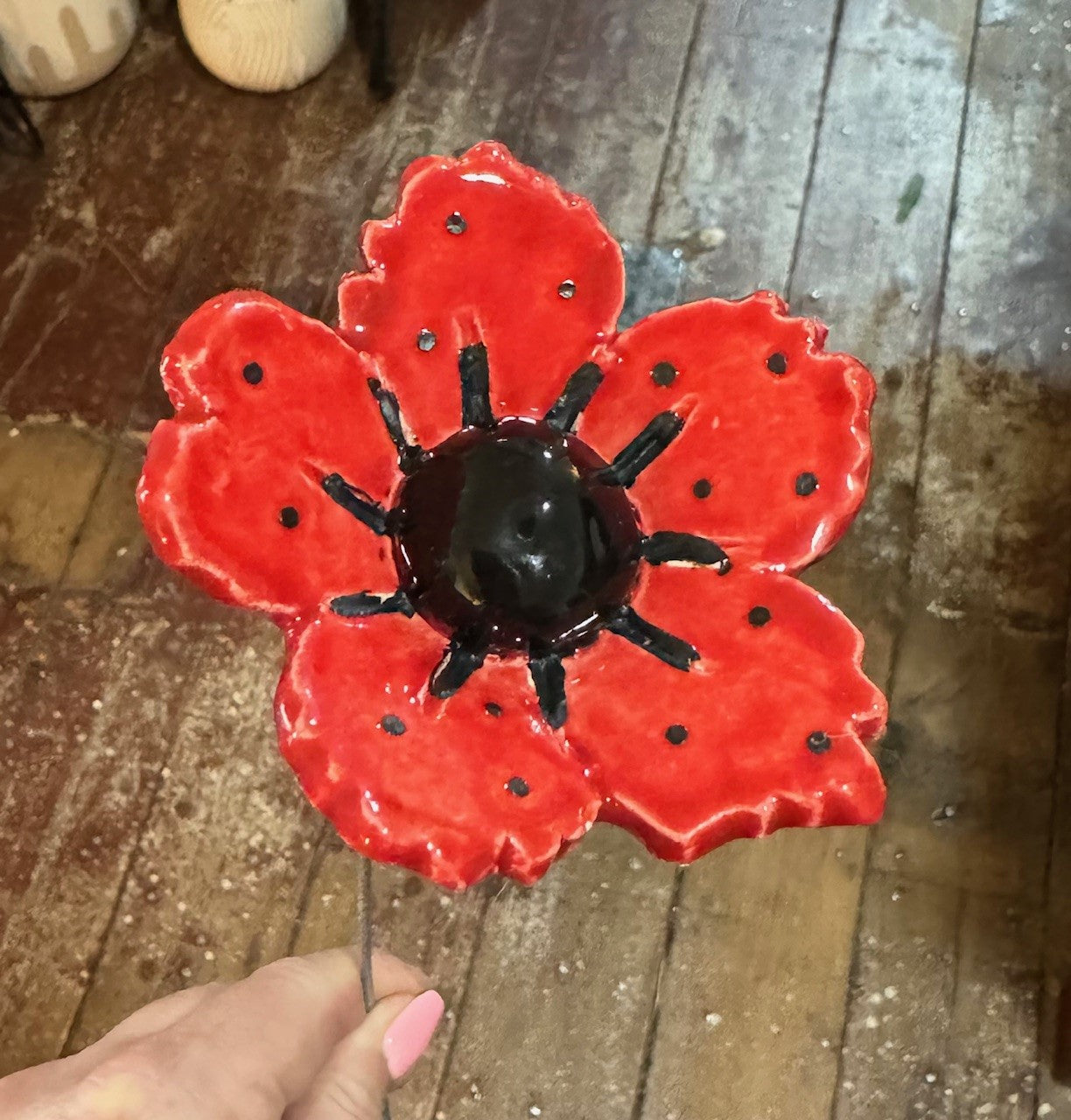 Ceramic Flowers - Red/Black