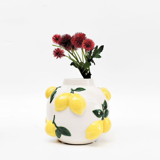 Tuscan Lemon Vase White 16cm