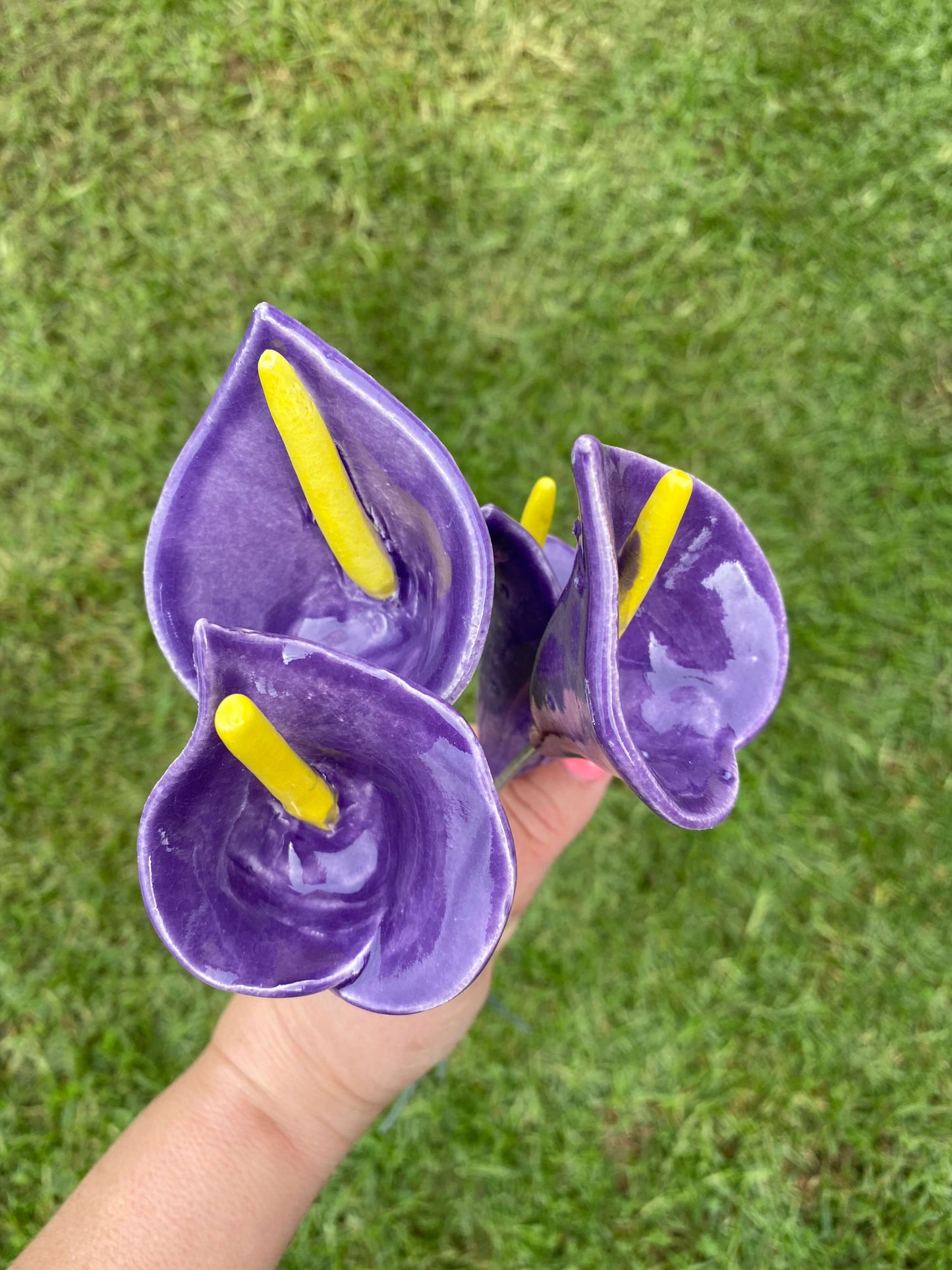 Ceramic Flowers - Lillies sml (Purple)