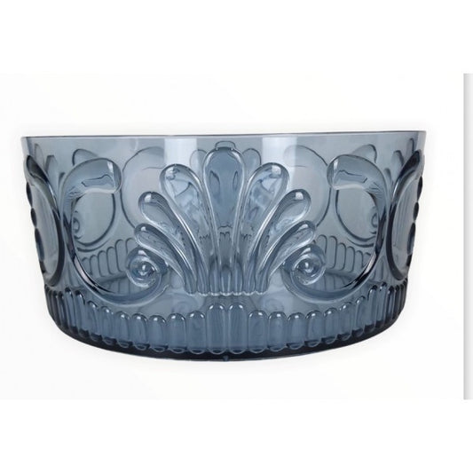 Acrylic Salad Bowl Blue Scollop