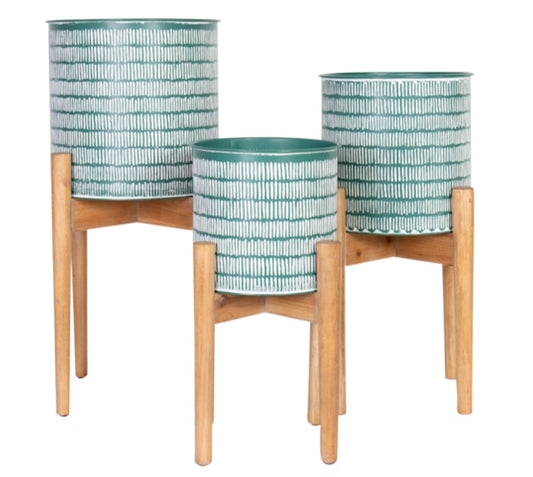 Pressed Metal Planter Stand - Jade 3 sizes