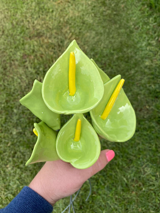 Ceramic Flowers - Lillies sml (Green)