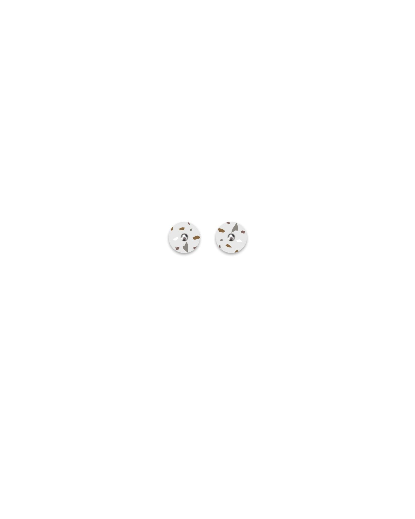 Neutral Tones Terrazzo Grid Mini Circle Stud Earrings