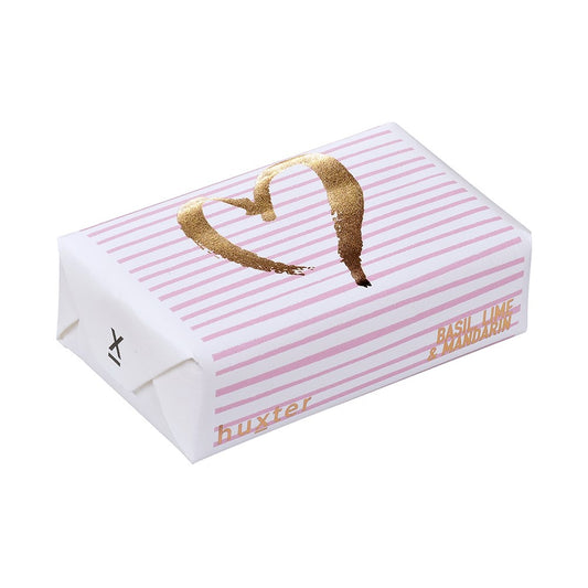 Soap - Heart - Pastel Pink stripes - ROSE GOLD FOIL
