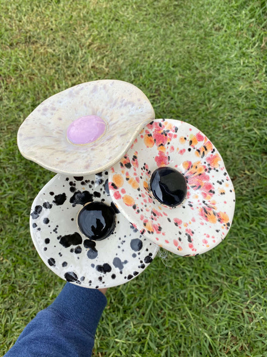 Ceramic Flowers - Poppies Large (Speckled)