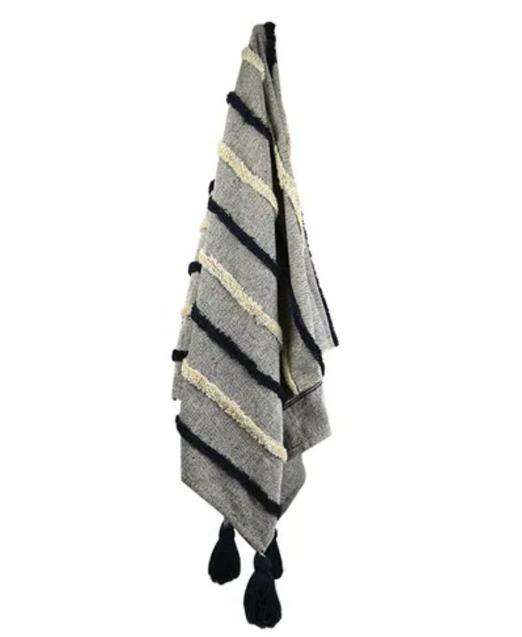 Dion Cotton Throw - Denim Blue